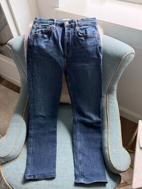 Classic Dark Wash Straight Leg Jeans - Blue